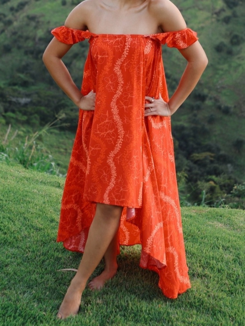 Rust Floral High-Low Sundress - Picture 5 of 6